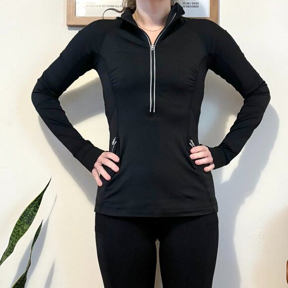 Lululemon Run:Wild 1/2 Zip, Black, Size 8 - Picture 1 of 6